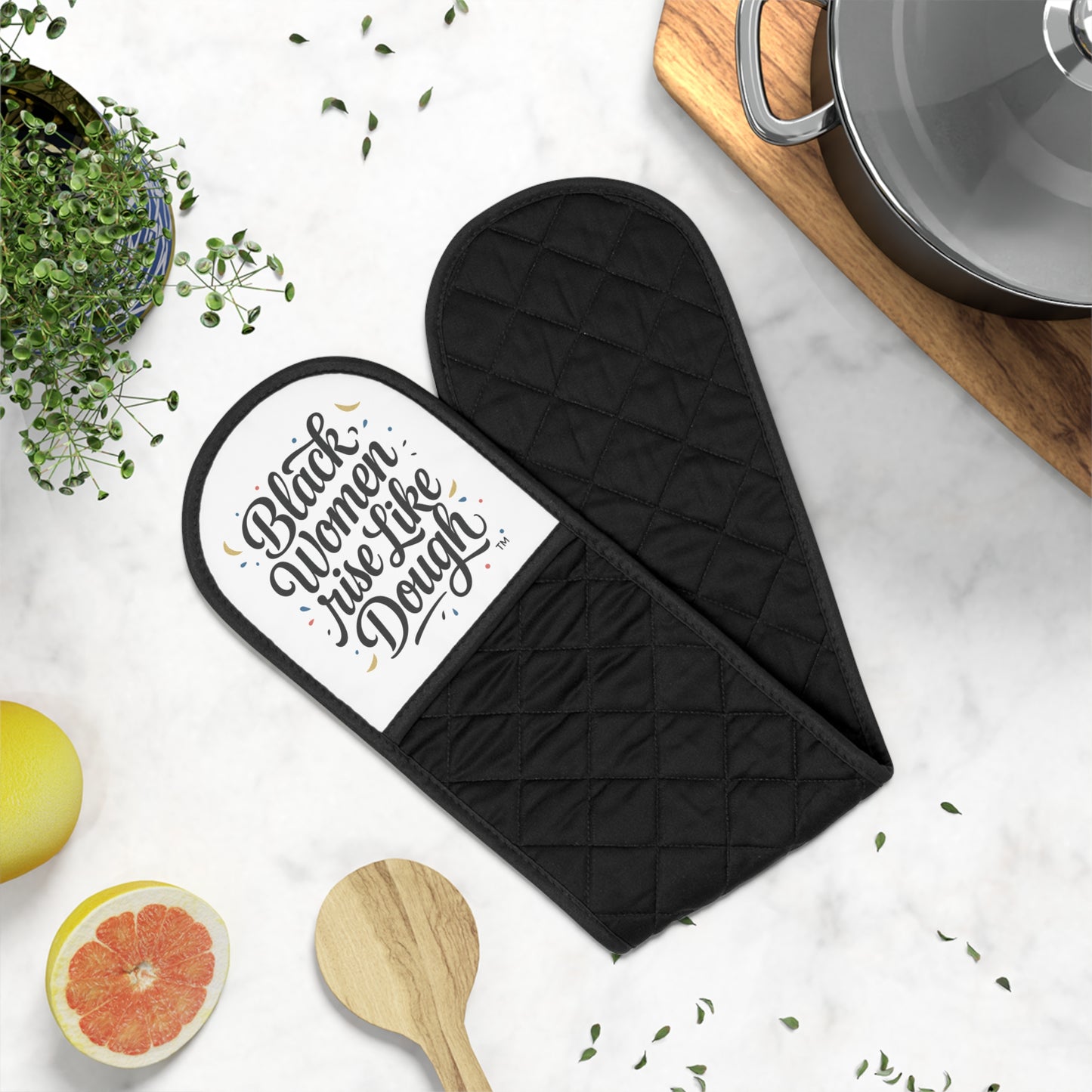 Black Women Rise Like Dough™/Black Woman Oven Mitts