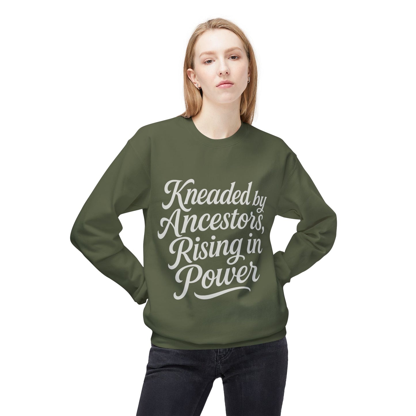 Kneaded by Ancestors, Rising in Power – Unisex Fleece Sweatshirt